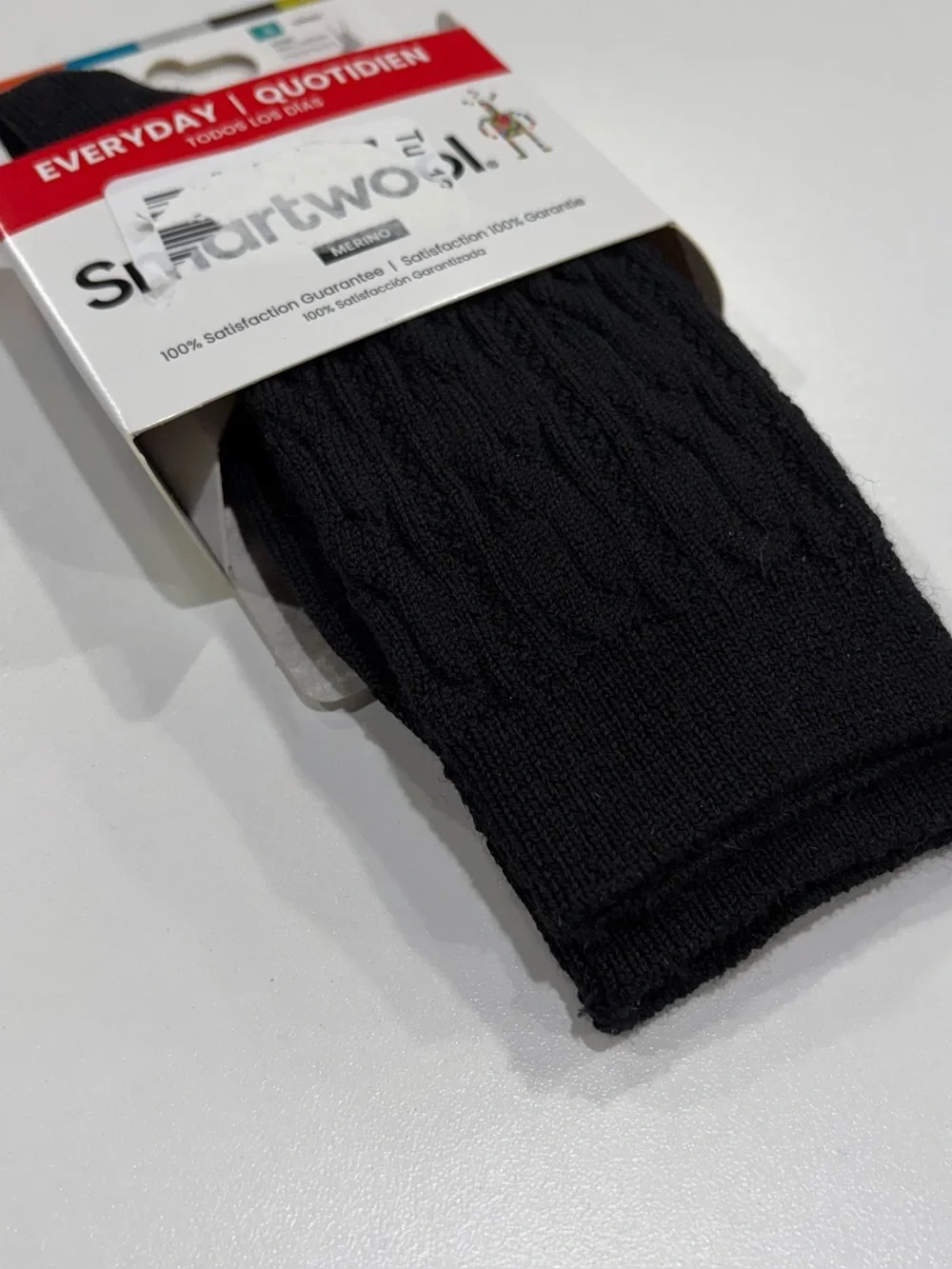 Smartwool Women's S Small Everyday Cable Zero Cushion Crew Socks Black NWT